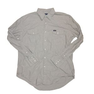 Wrangler Shirt Mens XL Western Gray Pearl Snap Pocket MS727GY Casual Rodeo